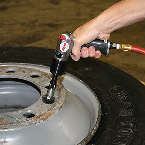 Myers Tire Supply 64010 Wheel Nut & Stud Cleaning Kit, with 1/4" Drive Reversible Air Tool, 4 Bolt Hole Cleaning Brushes, 4 Stud Cleaning Brushes, 4 Replacement Brushes and a Carrying Case