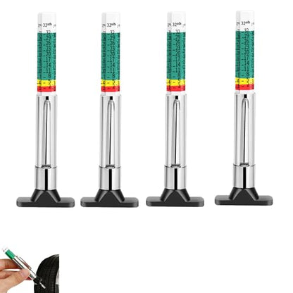 Tire Tread Depth Gauge,Tire Tread Gauge Color Coded, Tread Depth Gauge Color Coded Tire Depth Gauge Tool Tire Tread Accurate Measurement Tools (Green-4PCS) - color: Green-4PCS