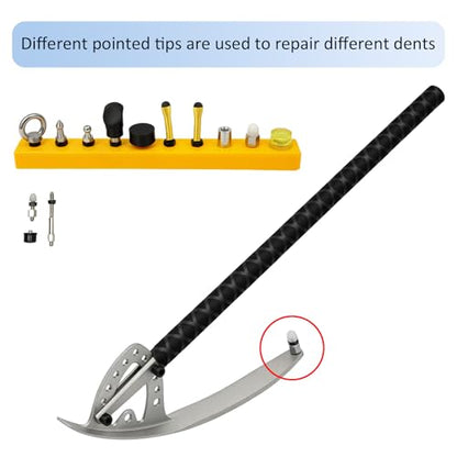 Car Fender Damage Repair Tools, Angle Adjustable, Stainless Steel Auto Car Dent Removal Fender Repair Kit with Storage Bag, M8 Thread