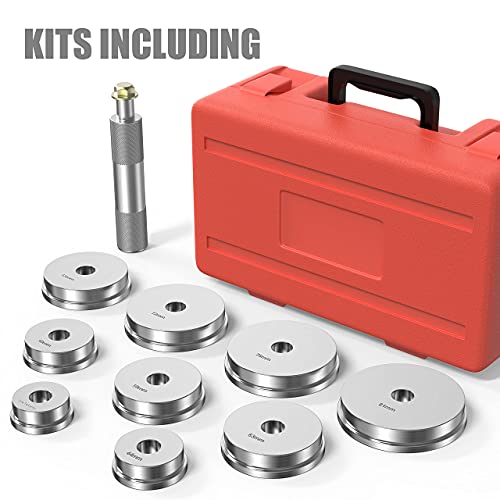 MOSTPLUS Bearing Race and Seal Driver Set, Universal Compatibility 10pc Bearing Press Kit with Seal Driver and 9 Bearing Adapters, Seal Installer Bearing Driver Kit for Bearing Installation