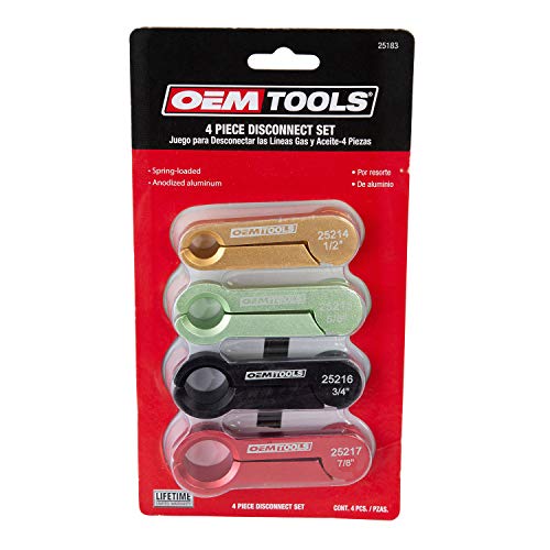 OEMTOOLS 25183 4-Piece Aluminum Disconnect Set, Ideal for A/C, Fuel Lines, and Fuel Filters, Durable Anodized Aluminum Construction, Vehicle Maintenance Tools