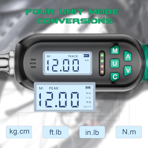 1/4 Inch Drive Digital TorqueWrench, 5.31-106.2 In.lb/0.6-12 N.m, Small Electronic Torque Wrench with Preset Value, Buzzer & LED Indicator, ±2% Accuracy Torque Wrench for Bike, Bicycle - size: 5.3-106.2 In-lb/0.6-12 Nm, style: 1/4-Inch