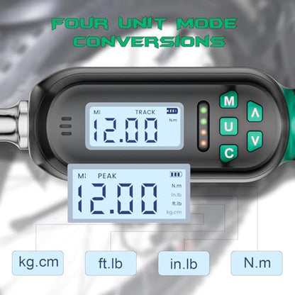 1/4 Inch Drive Digital TorqueWrench, 5.31-106.2 In.lb/0.6-12 N.m, Small Electronic Torque Wrench with Preset Value, Buzzer & LED Indicator, ±2% Accuracy Torque Wrench for Bike, Bicycle - size: 5.3-106.2 In-lb/0.6-12 Nm, style: 1/4-Inch