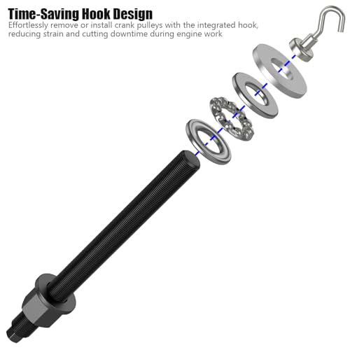 Moker Harmonic Balancer Pulley Install Tool w/Bearing for GM LS & LT Series Engines 1997-Current, Replaces 551141, Time-Saving Hook Design