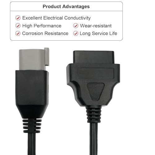 6 Pin OBD Motorcycle Cable 6pin OBD obd2 Diagnostic Moto Motorrad Adapter CAN OBD2 OBDII Diagnostic Connector for BRP Moto ATV UTV Motorcycle Bike Polaris Slingshot Motorbike Sportsman