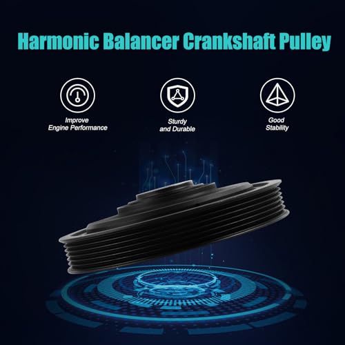 AULINK 594-267 Harmonic Balancer Crankshaft Pulley for Acura MDX 2003-2009,TL RL 2005-2008,for Honda Accord 2003-2007,Ridgeline 2006-2008,Odyssey 2005-2010,Pilot 2005-2008,Saturn Vue 3.0 3.2 3.5 3.7L