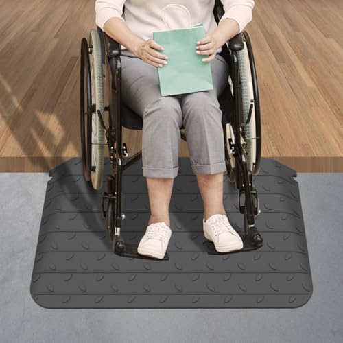 Heavy-Duty Rubber Threshold Ramps with Non-Slip Surface, 1" - 4" Rise Curb Ramps for Wheelchair Scooter Car Entrance Doorway, Loading Ramps Rated 20000Lbs Load Capacity (3.5" Rise) - size: 3.5" Rise
