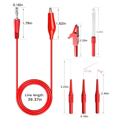 Back Probe Kit 30PCS,Banana Plug to Copper Alligator Clip Automotive Test Leads Set with Alligator Clips, Wire Piercing Probes,30V Back Probe Pins for Automotive Circuit Electrical Diagnostic Testing - color: Red