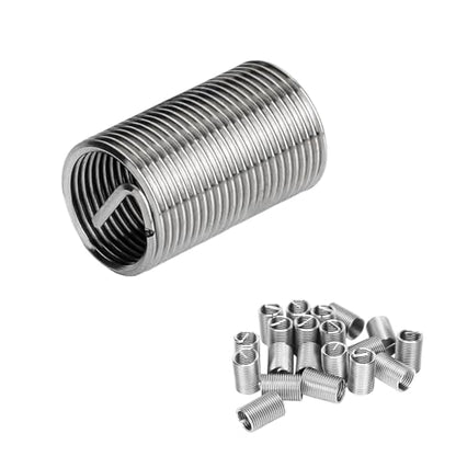 100PCS Thread Repair Insert, M6 × 1.0 × 3D Helicoil Metric Thread Sleeve Steel Sheaths Wire Thread Inserts, 304 Stainless Steel Helicoil Coiled Wire Screw Thread Repair Kit - color: 18mm