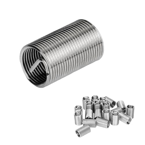 100PCS Thread Repair Insert, M6 × 1.0 × 3D Helicoil Metric Thread Sleeve Steel Sheaths Wire Thread Inserts, 304 Stainless Steel Helicoil Coiled Wire Screw Thread Repair Kit - color: 18mm