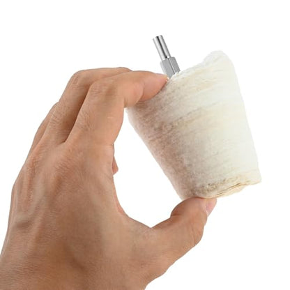 dophee 10Pcs Cloth Cotton Buffing Wheel Kit for Automotive Metal | Drill Polishing Pads Abrasive Wheel for Aluminum Stainless Steel Chrome Jewelry Wood Plastic Ceramic Glass
