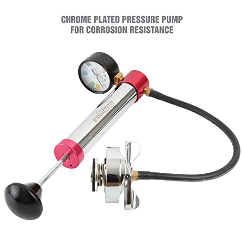 OEMTOOLS 27065 Radiator and Cap Test Kit, Pressure Tester for Coolant System, Tests Pressure Caps and Coolant Systems for Leaks, Works with Many Coolant Systems