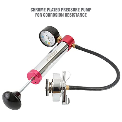 OEMTOOLS 27065 Radiator and Cap Test Kit, Pressure Tester for Coolant System, Tests Pressure Caps and Coolant Systems for Leaks, Works with Many Coolant Systems