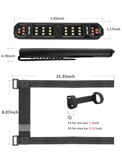 SUNPIE UTV Dome Light Battery Powered SXS Interior Lights Upgrade Button Wireless Roll Bar Magnetic LED Lighting for RZR Talon/Pioneer CanAm(All Model) Teryx/Mule Yamaha ATV SUV for Night Visibility - color: 1 PC of White and Red