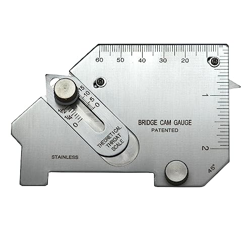 RIVERWELD Bridge Cam Gauge Welding Inspection Depth of Undercut | Checks Pitting Fillet Weld Throat Size and Length Angle of Preparation Misalignment - style: Bridge Cam Gauge