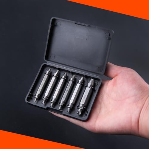 6Pcs Titanium Damaged Screw Extractor Set Damaged Screw Extractor Set Remover Kit for Stripped Screws Nuts & Bolts Bolt Etractor Kit for Easy Removal of Rusty Broken