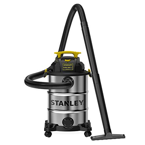 STANLEY 8 Gallon Wet Dry Vacuum, Powerful 4 Peak HP Motor, Stainless Steel Tank, 3 in 1 Shop Vacuum with Blower, Multifunctional Vacuum Cleaner for Home, Jobsite, Garage, Basement, Model: SL18117