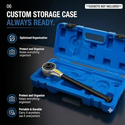 1/2" Drive Torque Multiplier Wrench, 1100 Ft-Lb Heavy Duty Force Multiplier Tool, Compact 1/2 Torque Multiplier Lug Nut Remover for Truck RV Tire Change, Perfect with 1/2 Breaker Bar