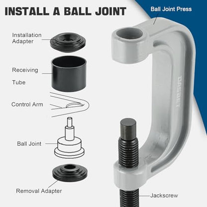 DASBET Ball Joint Removal Tool Kit | Ball Joint Press & U Joint Removal Kit Heavy Duty Ball Joint Press Fits Most 2WD and 4WD Cars Light Trucks 10PCS Ball Joint Service Tool Bushing Press Kit (Blue) - color: Blue