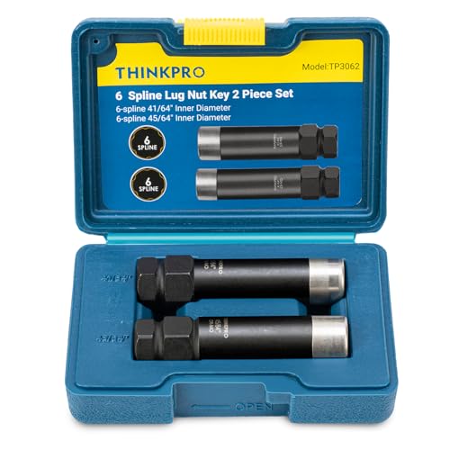 6 Spline Lug Nut Socket Set, 2 Piece | 41/64" & 45/64", M12x1.25/M12x1.5 Spline Lug Nuts, Jeep, GMC Compatible, Hard Case Included, Double Layer Reinforcement
