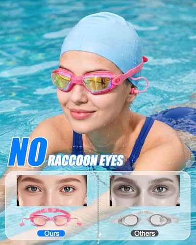 Aegend Swim Goggles, Swimming Goggles No Leaking Full Protect Adult Youth - color: Pink