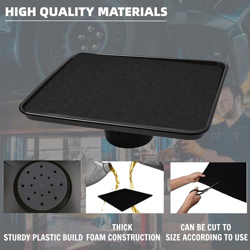 Transmission Drain Pan Kit – Compatible with Lisle 17892 – Includes Oil Change Pan & 2 Pcs 22" No-Spill Splash Pads – Heavy-Duty No-Spill Plastic Oil Change Tray for Car, Truck, Garage Use - color: 1 Pcs Pan + 2 Pcs Pads