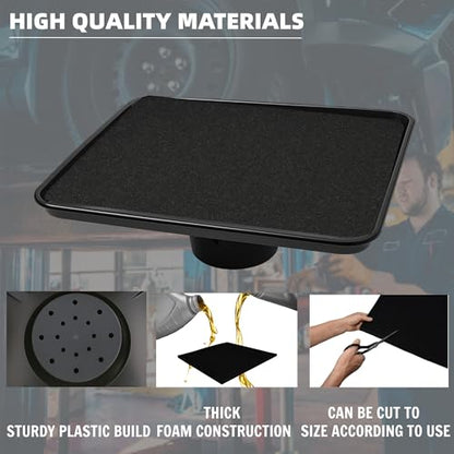 Transmission Drain Pan Kit – Compatible with Lisle 17892 – Includes Oil Change Pan & 4 Pcs 22" No-Spill Splash Pads – Heavy-Duty No-Spill Plastic Oil Change Tray for Car, Truck, Garage Use - color: 1 Pcs Pan + 4 Pcs Pads