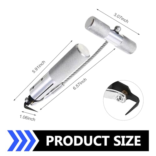 Windshield Removal Tool, Carbon Steel Windscreen Trim Remover, Professional Effort-saving Windshield Removal Tool kit with Non-slip Handle, Universal for Most Vehicles (Silver)