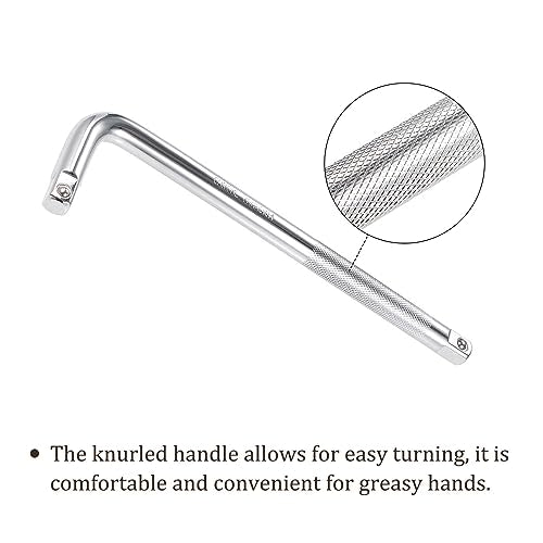 2pcs Breaker Bar - [1/2 Inch Drive] L Shape Socket Wrench Extension for Car Mechanical Equipment Repair Use, CR-V Steel
