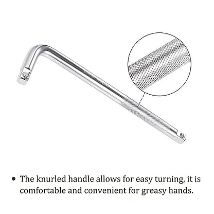 2pcs Breaker Bar - [1/2 Inch Drive] L Shape Socket Wrench Extension for Car Mechanical Equipment Repair Use, CR-V Steel