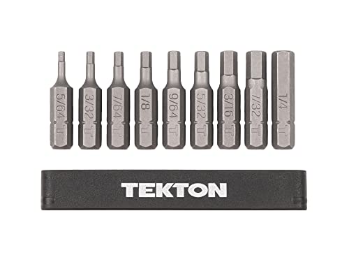 TEKTON 1/4 Inch Hex Bit Set with Rail, 9-Piece (5/64-1/4 in.) | DZX93001