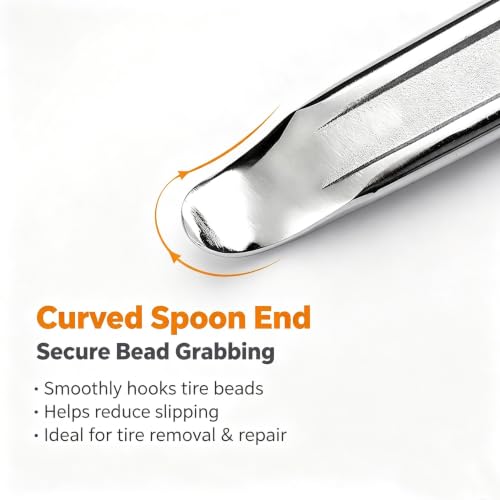 3-Piece 24-Inch Tire Iron Spoon Set - Heavy-Duty Steel Tire Pry Bar Kit with Zinc Coating, Bead Lifting Tool for Motorcycle, Car, and Vehicle Tire Maintenance - size: 24 inch
