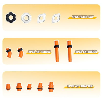 15PCS Car Coolant Funnel Kit, Spill Proof Vehicle Radiator Filling Funnel Bleeder with Adapters, Automotive Radiator Bleeder Kit, Universal for SUV Automobile Truck (Orange)