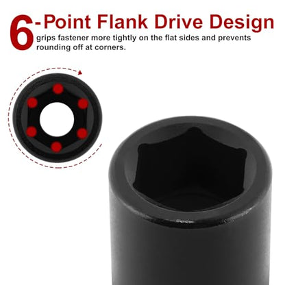 CASOMAN 1/2" Drive x 18mm Impact Socket, 6-Point, Metric, CR-MO - size: 18 mm (Shallow), style: 6-Point Socket