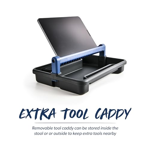 URBANTRANSIT Sidekick Heavy Duty Shop Stool - 500 Lb Capacity Rolling Stool for the Garage and Workshop with Toolbox Storage and 360 Degree Swivel Wheels - an Ideal Mechanics Stool or Workshop Stool