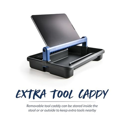 URBANTRANSIT Sidekick Heavy Duty Shop Stool - 500 Lb Capacity Rolling Stool for the Garage and Workshop with Toolbox Storage and 360 Degree Swivel Wheels - an Ideal Mechanics Stool or Workshop Stool