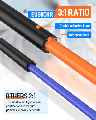 3/4 Inch 3:1 Adhesive Lined Heat Shrink Tubing, Marine Grade Waterproof Dual Wall Cable Wrap, Insulation Sealing Oil-Proof Wear-Resistant Industrial Heat Shrink Tube, 3 Colors 6FT - color: 3/4 inch 3 colors 6FT