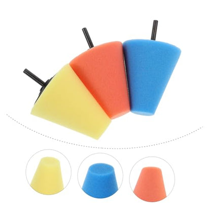Alipis 3Pcs Auto Wheel Polishing Cone Kit Detailing Buffing Pads for Car Wheels Compatible Drills and Automotive Supplies