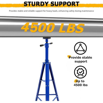 KUAFU Adjustable Under Hoist Tripod Stand, 4500 LBS Load Capacity, 2 Ton | High Lift Jack Stand Reach Under Hoist Stand for Repair Shops, Garages and DIY, 58.35"-81.18" Steel Powder Coated Blue - size: Blue