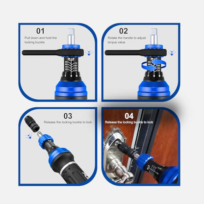 25-Piece Inch Pound Torque Screwdriver Set 1/4 Drive,10-80 In.lb Torque Screwdriver for Gunsmithing,Electronics, Bikes, Motorcycles & DIY Projects - size: 1/4" 10-80 LB.IN