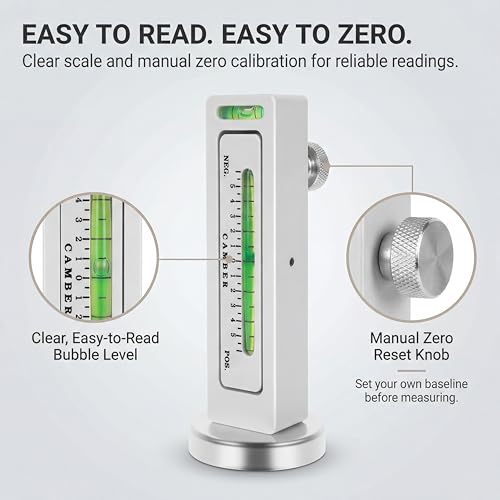 2 Pack Adjustable Magnetic Gauge Tool, Wheel Camber, Caster Pillar and Wheel Alignment Tools for Automotive Truck RV Tire Repair - color: White