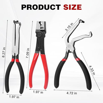 Electrical Disconnect Pliers Set 3 Pcs, Automotive Connector Separator & Terminal Removal Tool for Fuel Injector, Ignition Coil, Straight & 60° Angled Jaw with Rapid Disconnector - style: 3 Pcs Set