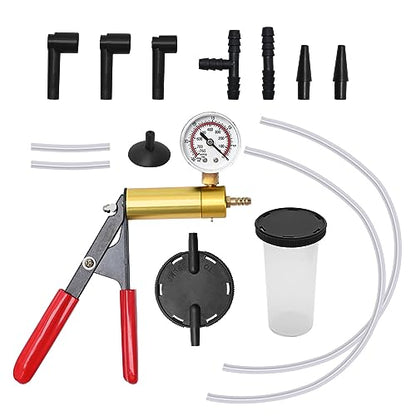 2 in 1 Brake Bleeder Kit with Hand Held Vacuum Pressure Pump, Replacement for Cars, Motorcycles, Trucks, Pickups Vehicles