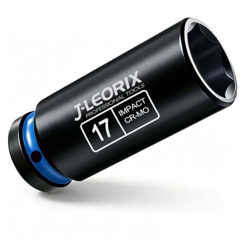 17mm Deep Impact Socket 1/2" Drive CR-MO Steel 6-Point | CR-MO steel impact socket set. 1/2" drive, 6-point design. Deep reach for lug nuts & axle nuts. - size: 17mm