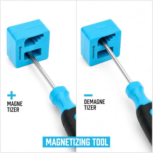 Amartisan 86-Piece Magnetic Screwdrivers Set with Case, Includs Slotted, Phillips, Hex, Pozidriv,Torx and Precision Screwdriver Set, Magnetizer Demagnetizer Tools, Tools for Men(Blue) - style: 86-Piece Screwdrivers Set (Blue)