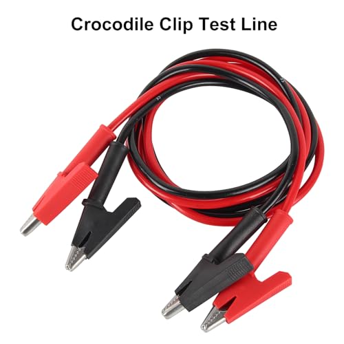 Dual-Ended Crocodile Alligator Clips 15A Test Lead Wire Cable with Insulated Clips 3.3ft/1m Flexible Copper Clamps for Electrical Testing - color: 1set dual-ended clip