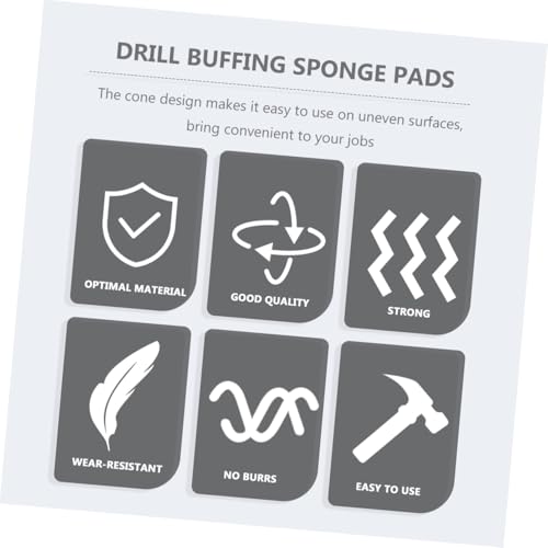 Alipis 3Pcs Auto Wheel Polishing Cone Kit Detailing Buffing Pads for Car Wheels Compatible Drills and Automotive Supplies