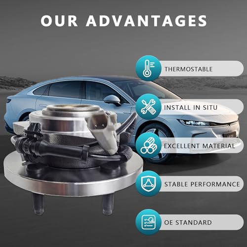 513234 Front Wheel Bearing Hub Assembly for Jeep Grand Cherokee Commander 2005 2006 2007 2008 2009 2010 (2PCS) - size: 513234