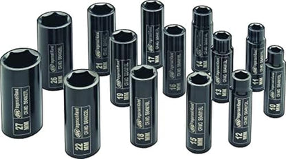 Ingersoll Rand SK4M14LN 1/2" Drive Metric Universal Impact Socket Set (14 Piece)