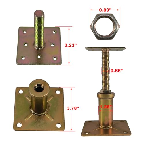 6 Pack House Floor Joist Support Jacks Adjustable 4 1/3"-7" for Leveling | Galvanized Steel, Small Mini Screw Jack Post Pole for Lifting, For Shed Stairs Porches Decks Crawl Spaces Leveling - size: 4.3-7 inch